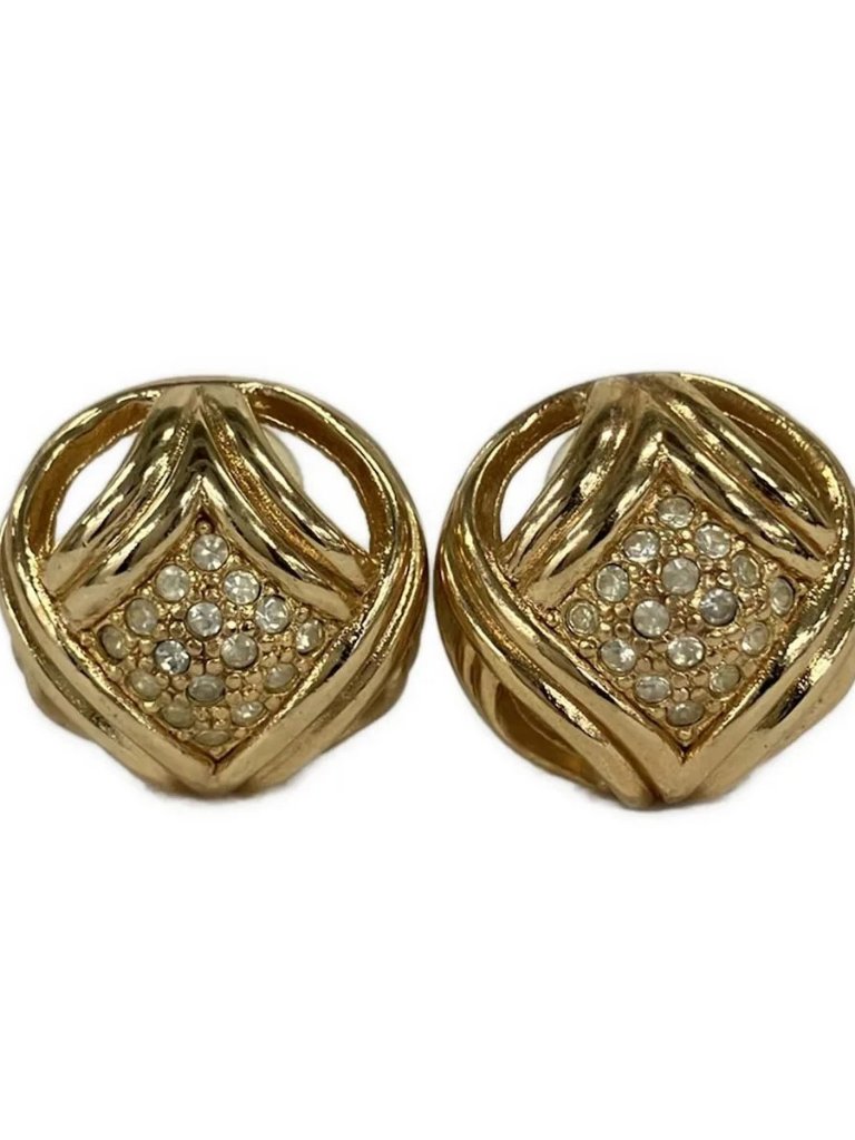 Dior/Christiandior - Gold Rhinestone Clear Hardware Rhinestones